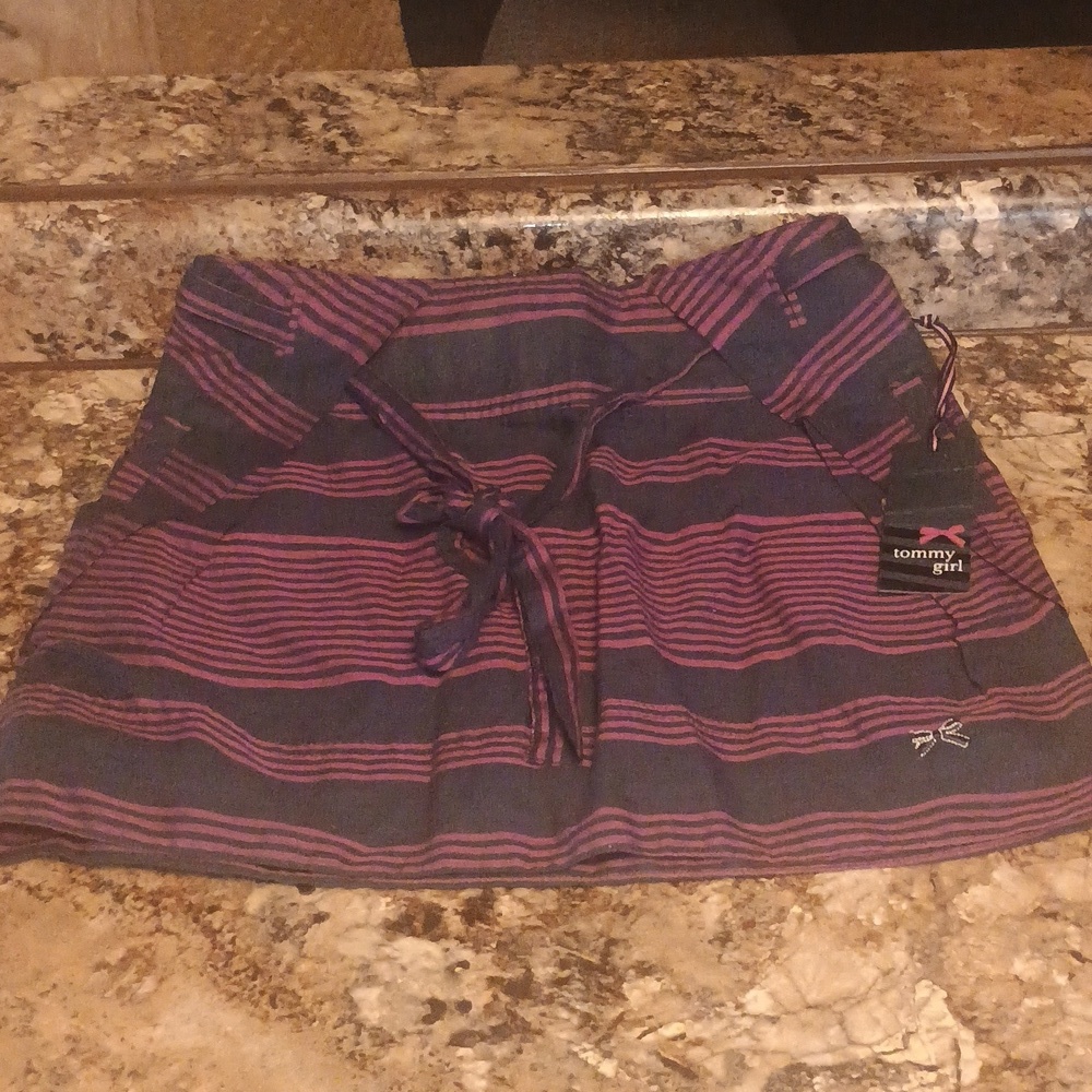 Tommy girl size small purple and navy skirt zipper back brand new with tags teen